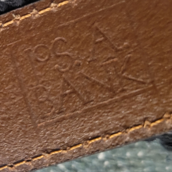 Jos A Bank Brown Italian Leather Belt Mens Sz 38 Brass Buckle Dress Work - Picture 8 of 8